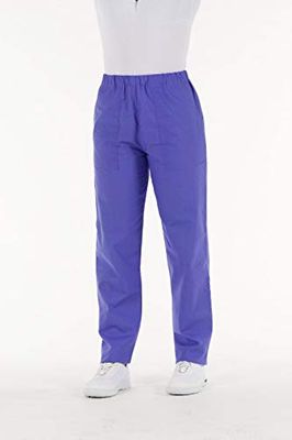 Gima - ziekenhuisbroek van 100% katoen van uitstekende kwaliteit, uniseks, elastische tailleband, 3 zakken, voor artsen, tandartsen, dierenartsen, verpleegsters, blauw (indigo), XS