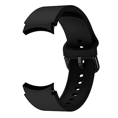 SYSTEM-S Armband flexibel van siliconen 20 mm voor Samsung Galaxy Watch 4 smartwatch zwart, zwart, Eine Grösse