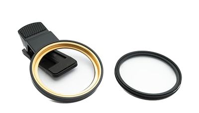 SYSTEM-S Star Burst Filter 52 mm 360° Cross Flare Lente con Clip para Smartphone en Negro
