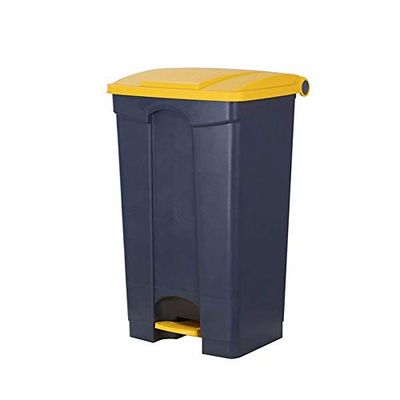 Ramon AF07318Y Hygiene Poubelle à pédale Gris/jaune 500 x 410 x 820 mm 87 l