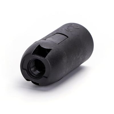Portalámparas de plástico con terminal de resorte E14, negro