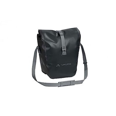 VAUDE Aqua Front Tapetes dianteiros para bicicleta, conjunto de 2 sacos adaptáveis ao carregamento e impermeáveis, preto, 28 L (2 x 14 l)