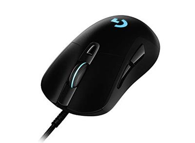 Logitech G403 Mouse Gaming, Sensore HERO 25K, LIGHTSYNC RGB, Leggero 87 g + 10 g Opzionale, Cavo Intrecciato, 25.600 DPI, Impugnature Laterali in Gomma, PC/Mac - Nero