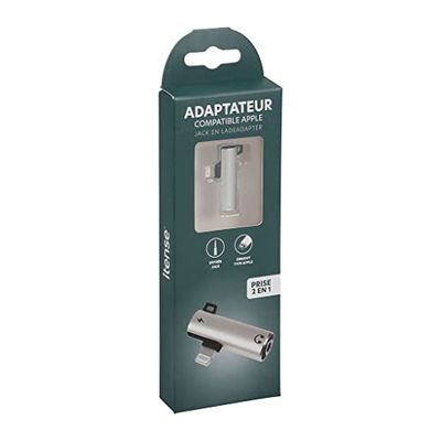 itense - Convertitore a Jack - Convertitore Pillole Apple - Presa jack da 3,5 mm - Adattatore Lightning - Compatibile con Apple - Porta di ricarica tipo Apple - Presa 2 in 1 - Tipo Apple