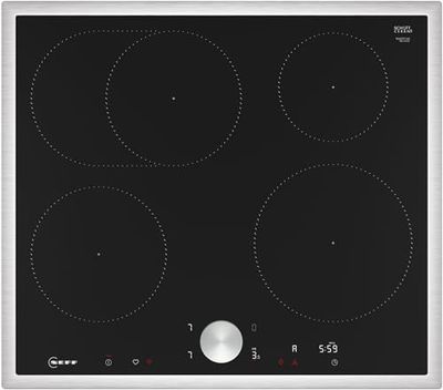 NEFF T56STF1L0 - Placa de inducción N90, vitrocerámica autosuficiente, 60 cm de ancho, Twist Pad, Home Connect, Smart Hood Automatic, Powerstufe, color negro