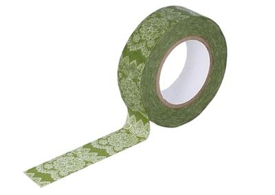 Masking Tape Washi kant groen 15 mm x 15 m