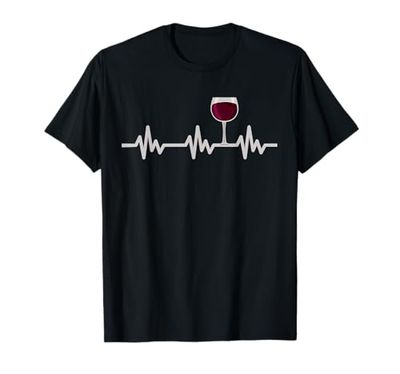 Bicchiere di vino rosso battito cardiaco amante del vino Maglietta