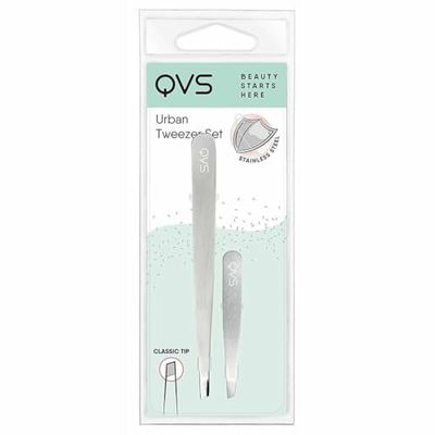 Qvs pinzetta con punta obliqua + mini pinzetta