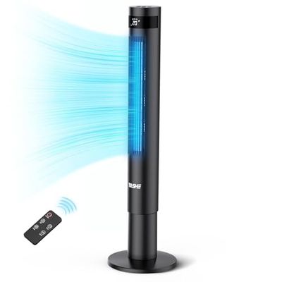 YASHE 43 inch ventilatorzuil, stille zuilventilator 28 dB, 85 graden oscillerende airconditioner, torenventilator met afstandsbediening, timer 12 uur, 3 snelheden, 3 windmodi