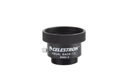 Celestron 93653-A Adattatore metallico Visual Back da 1,25’’ - Si inserisce nei telescopi Celestron da 5’’ a 11’’ Schmidt Cassegrain, compatibile con accessori da 1,25’’, nero