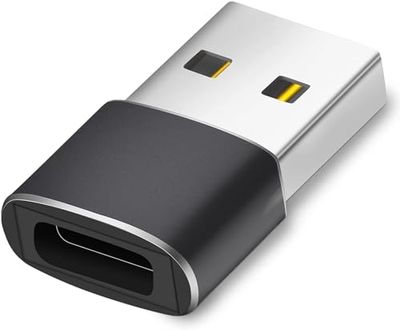 Magnet, Adattatore USB-A Maschio a USB-C Femmina, Unità 2.0 Adattatore Compatibile con MacBook, Smartphone USB C e Dispositivi Type-C, Nero Profondo