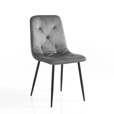 Tomasucci Wink Design Set van 4 stoelen van microvezel, velours-effect, Honolulu grijs