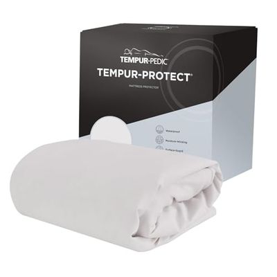 TEMPUR-PEDIC Protect - Coprimaterasso impermeabile, in tessuto, bianco, completo