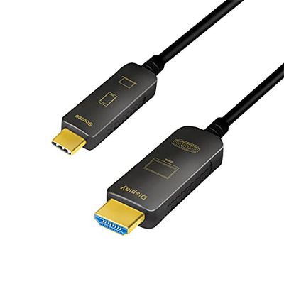 LogiLink CUF0100 - USB 3.2 Gen 2 Type-C naar HDMI aansluitkabel AOC (actieve optische kabel), 4K/60 Hz, zwart, 10 m