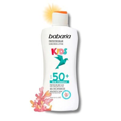 Babaria - Creme solar para crianças 50 | protetor solar infantil 200 ml | Body Milk e protetor solar 50 para crianças | creme de sol 50 proteção muito alta, creme solar 50 | resistente à água