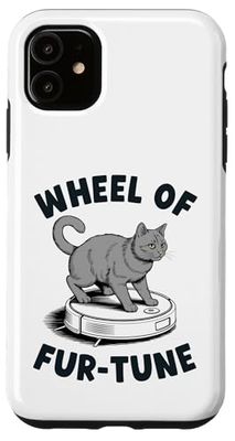 Wheel Of Fur-Tune Cat On Robot Vacuum Cleaner Cat Case for iPhone 11