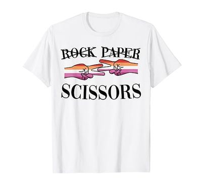 Rock Paper Scissors LGBTQ+ Pride Month Lesbian Pride Flag T-Shirt