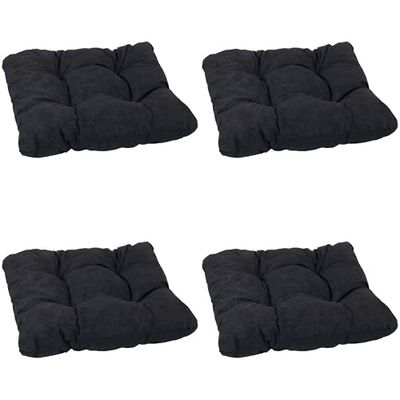 Beo Zitkussen, tuinstoel, 36 x 36 cm, ademend, made in EU, doorgestikt, outdoor stoelkussen, wasbaar, uv-bestendig zitkussen, stoel zonder vervaging, set van 4 zitkussens, bank in antraciet