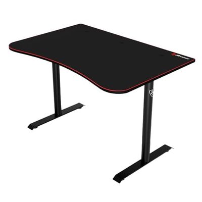 Arozzi Arena Fratello gebogen gaming- en kantoorbureau met volledig oppervlak waterbestendig bureaumat aangepaste monitormontage kabelbeheer uitsparingen onder het bureau kabelbeheernet - zwart