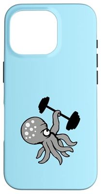 Octopus Bodybuilder Muscle Building Gym Weight Strong Cool Case for iPhone 16 Pro