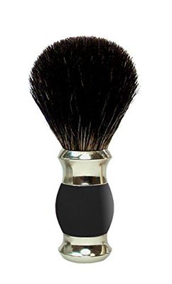 Golddachs - Pennello da barba, 100% setole di stagno, colore: nero/argento