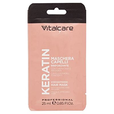 Vitalcare | Keratin - Maschera Capelli Rinforzante, per Capelli Fragili e Stressati, con Cheratina e Arginina, per Capelli più Forti e Morbidi, 25 ml