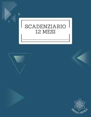 Scadenziario 12 Mesi: A4 | Gestione delle scadenze di fatture, pagamenti e ricevute per ufficio | 8 pagine per mese