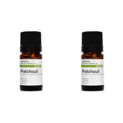 BIO - Patchouli Essential Oil - 5mL - 100% Pure, Natural, Chemotyped and AB/Cosmos Certified - AROMA LABS (French Brand) (Pack of 2)