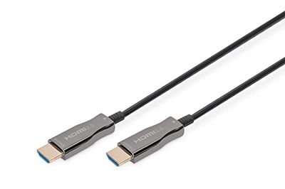 DIGITUS HDMI 2.0b AOC hybride glasvezelkabel - 15 m - UltraHD-resolutie tot 21:9 4K 60Hz, HDCP 2.2, HDR, ARC - zwart