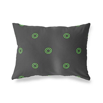 BonaMaison Fundas para Cojínes, Verde Neón-Humo Funda de Almohada para Sofá Coche Silla Oficina Cama Decorativa Moderna Decoración del Hogar, 45x60 Cm - Diseñado y Fabricado en Turquía