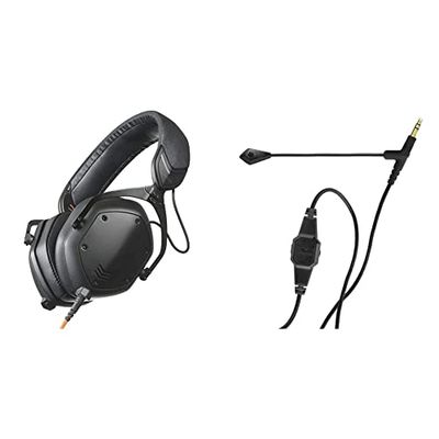V-Moda Crossfade M-100 Master Auriculares Over-Ear De Metal Aislantes del Ruido + Boompro Micrófono para Videojuegos Y Voip, Color Negro