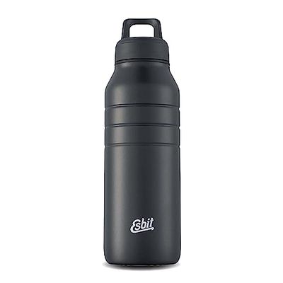 Esbit Majoris Drinkfles, roestvrij staal, BPA-vrij, zwart, zilver & meer, 1 l & meer, school, water, fiets, sport