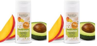 Jean & Len Shampooing Nutri Care Mangue & Avocat Pot de voyage, pour cheveux longs et abîmés, régénère jusqu'aux pointes, parfum fruité et frais, sans parabènes ni silicones, végétalien, 50 ml