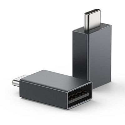 nonda Adaptador USB C a USB 3.0 (2 Pack), Lado a Lado Adaptador USB C, Adaptador USB C a USB Hembra 3.0 para iMac 2021,MacBook Pro 2021,MacBook Air 2020, iPad Pro 2021, Más Dispositivos Tipo C