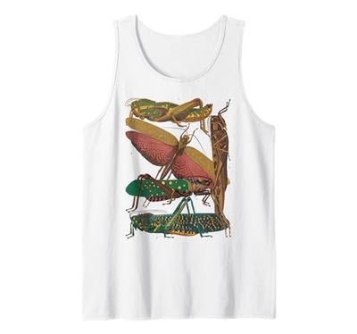 insetti Collezione Bugs Vintage Entomologia Grasshopper Canotta