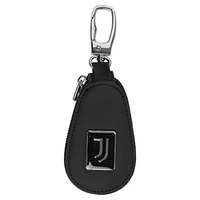 Juventus Leather Keyring in Box with Zip Remote Control Compartment or Key, with Logo Icon, Official Product 131842