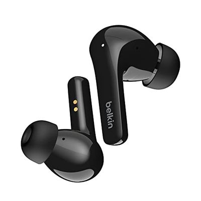 Belkin SOUNDFORM Flow Auricolari Bluetooth true wireless con cancellazione attiva del rumore, Cuffie in-ear, IPX5, 31 ore di riproduzione, per iPhone, Galaxy, Pixel - Nero, One Size, AUC006