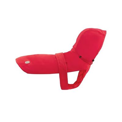 Record - Abrigo Impermeable para Perros Brumy con Capucha extraíble. Impermeable cálido y Resistente, Proteger a tu Perro de la Lluvia y el frío | Rojo, XXL - Longitud de la Espalda 55