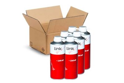 LINK SP306 - CONFEZIONE DA 6 BOMBOLETTE ARIA COMPRESSA DA 400ML. CON CANNUCCIA