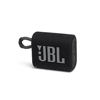 JBL GO 3 Speaker Bluetooth Portatile, Cassa Altoparlante Wireless con Design Compatto, Resistente ad Acqua e Polvere IPX67, fino a 5 h di Autonomia, USB, Nero