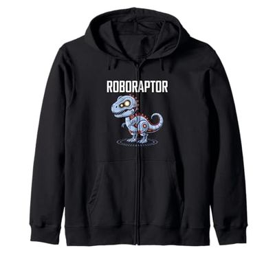 Robotic Dinosaur T-Rex Robotic Engineering Dino Funny Robot Zip Hoodie