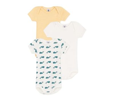 Petit Bateau Baby Us Rompertjes met korte mouwen (Pack van 3), Variant 1, 3 maanden