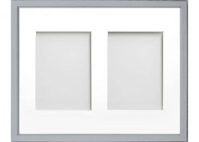 Frame Company Drayton Multi Aperture Photo Frame, Grey, 14x11 for 7x5 inch (x2)