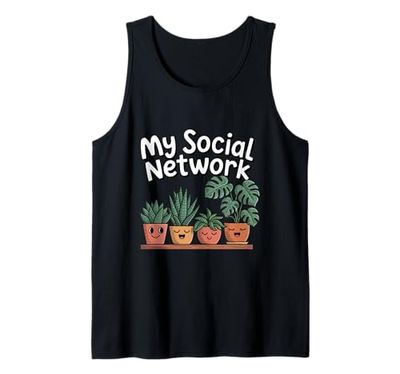 My Social Network is Green Plant Lover Plant Parent Fun Tank Top