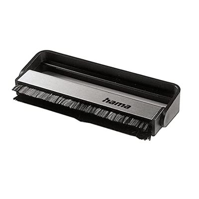 Hama - Escova de fibras de carbono para vinil (limpeza antiestática de vinil, escova para vinil), preto/prateado