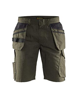 Blaklader 149413304599C60 - Pantalones cortos con bolsillos para las uñas, color verde oliva y negro, tamaño C60