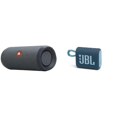 JBL Flip Essential 2 Speaker Bluetooth Portatile, Cassa Altoparlante Wireless Impermeabile IPX7 & GO 3 Speaker Bluetooth Portatile, Cassa Altoparlante Wireless con Design Compatto