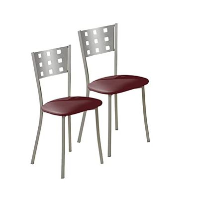 ASTIMESA SCMCBU Twee keukenstoelen, metaal, bordeaux, zithoogte 45 cm