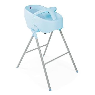 Chicco - Babybadje Bubble Nest - Hoge Badstoel voor Douche - Stoeltje voor Badkuip - Vanaf Geboorte tot 11 kg - Lichtblauw