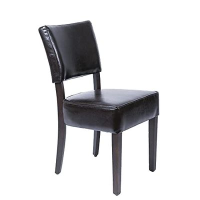 Bolero Chunky Faux Leather Chairs Dark Brown Pack of 2 for Better Experience